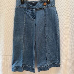 Women's No Fuze Blue Denim Gaucho Jeans